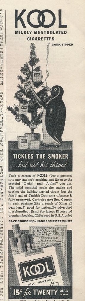 Magazine Ad - 1935 - KOOL Cigarettes - Christmas