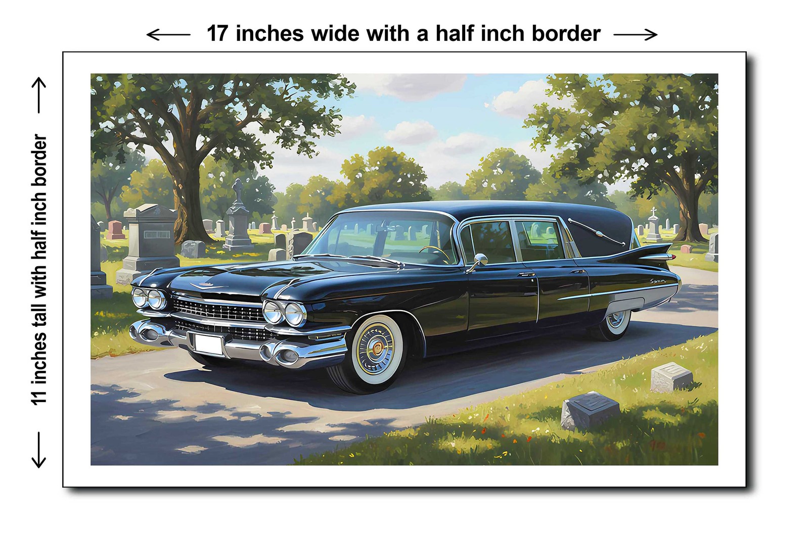 1959 Cadillac Superior Hearse 1 - 11x17 Poster Art Print