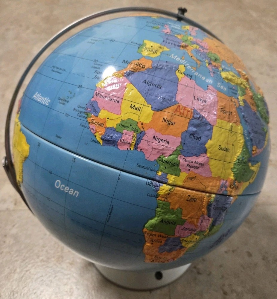 Vintage Large Nystrom Dual Axis Raised Relief Globe 12”