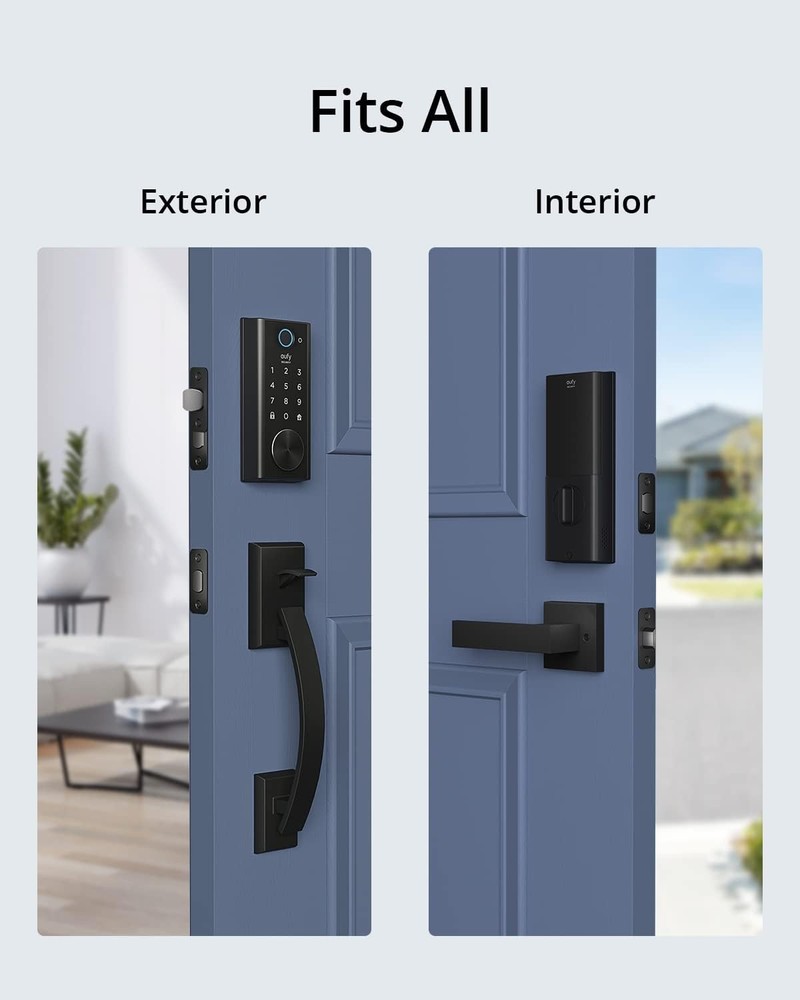 eufy Security Lever Handle - Easy Installation, Fits All - Matte Black