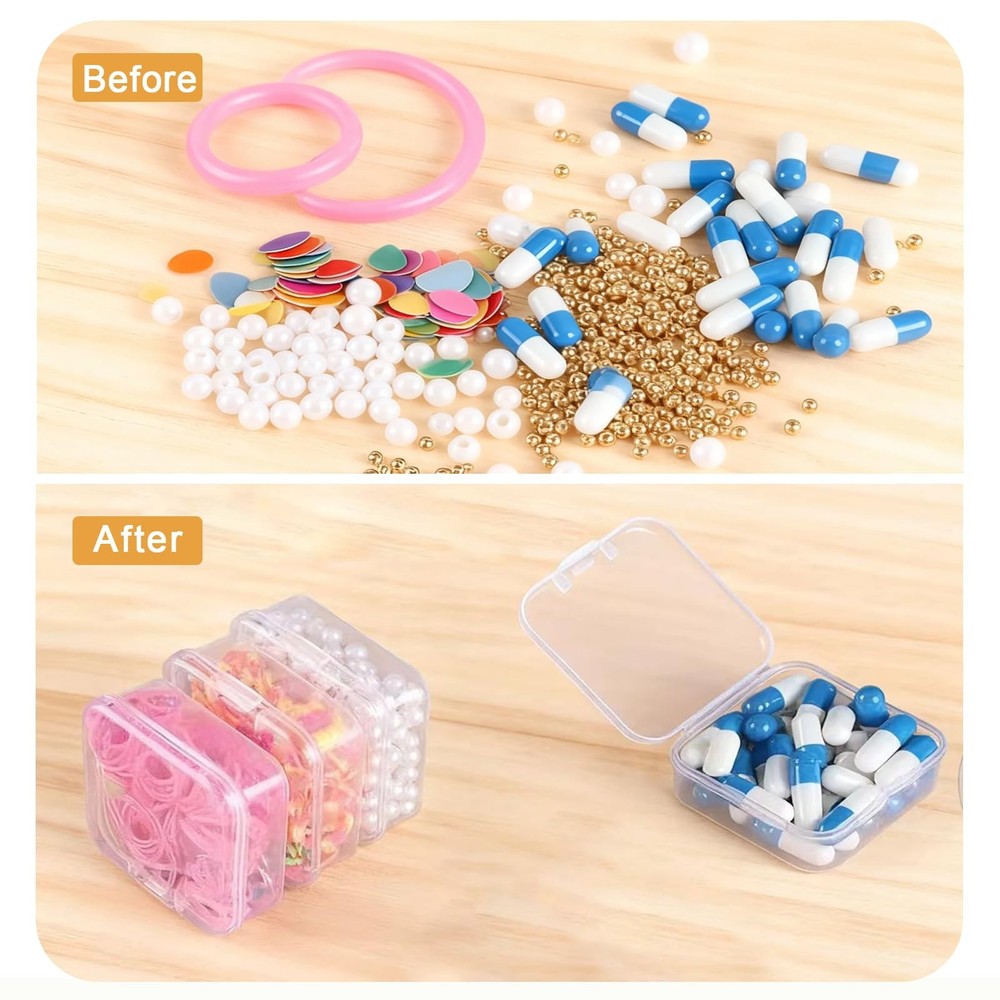 Aitoper 14 PCS Clear Plastic Small Storage Containers with Lids, Mini