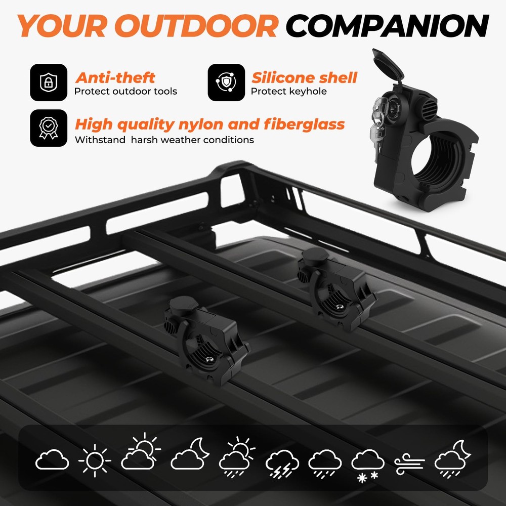 Quick Release Locking Shovel Mount Holds 1.42"-1.97" Diameter Tools for Truck...