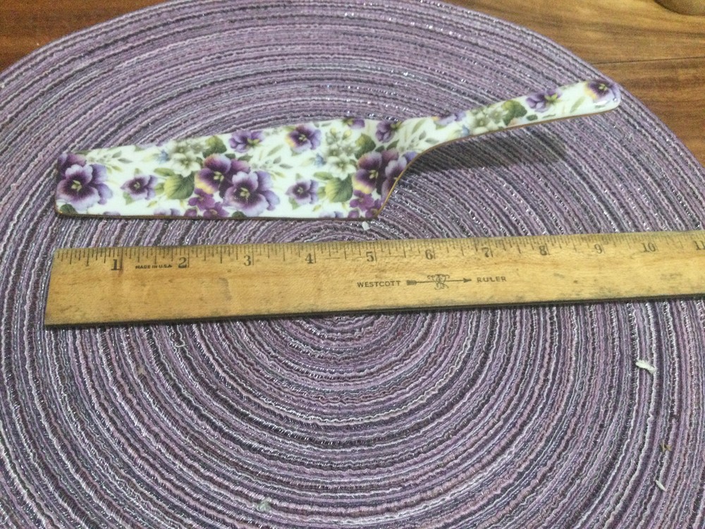 FORMALITIES BY BAUM BROS VIOLET CHINTZ COLLECTION CAKE/PIE SERVER