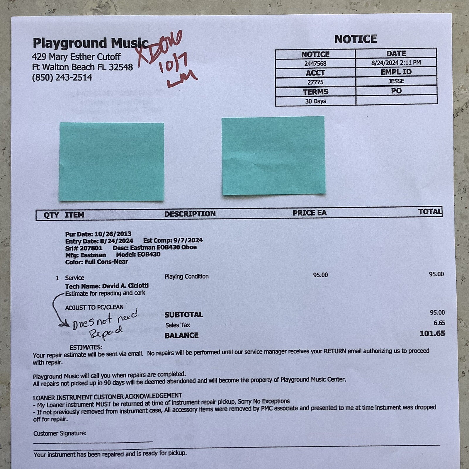 Eastman Intermediate Resin Oboe with Nickel Plated Keys Custom Case Included