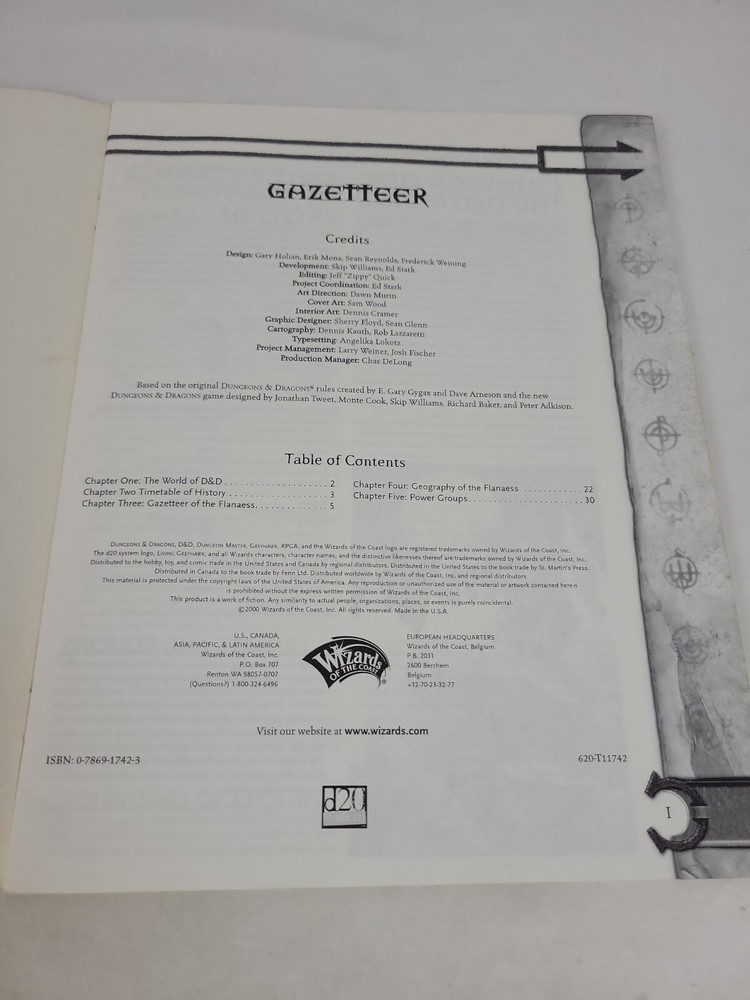 D&D 3.0 WOTC Gazetteer Accessory Missing Map