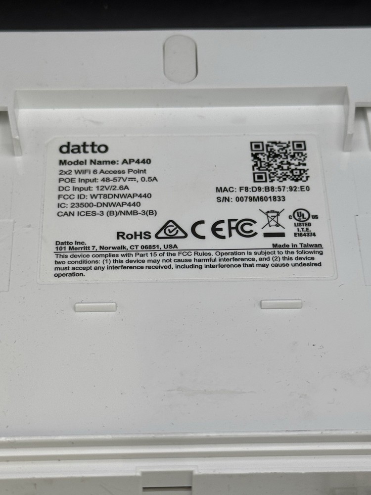 Tested Datto AP440 Cloud-Managed WiFi-6 AP Access Point