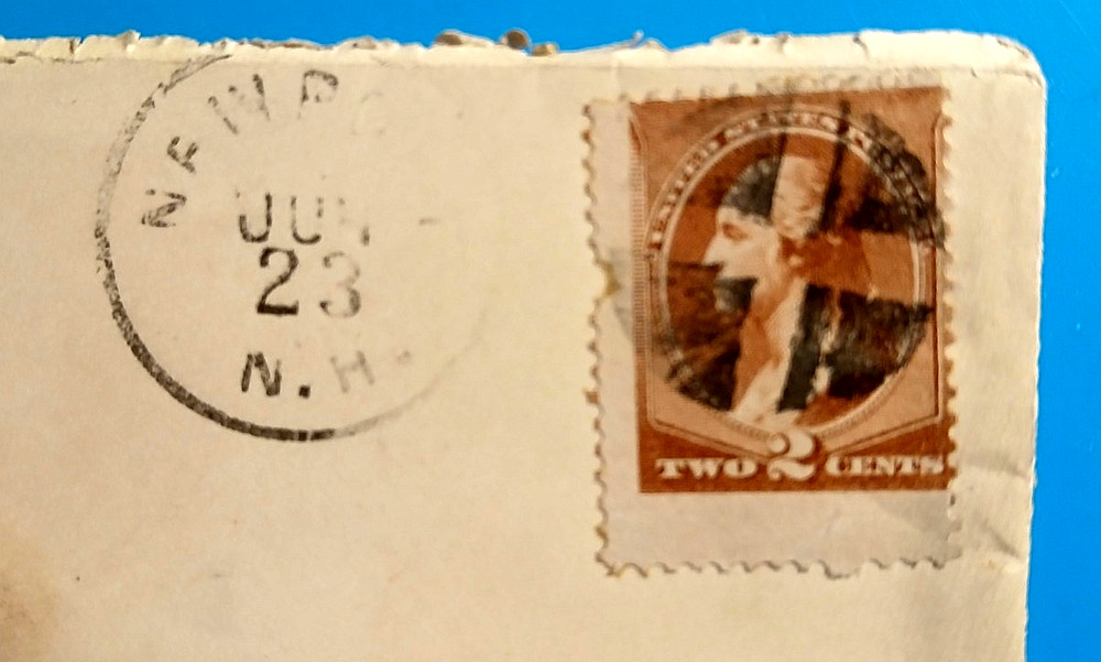 SCOTT # 210 - George Washington 2 Cent Stamp Cancelled on Envelope