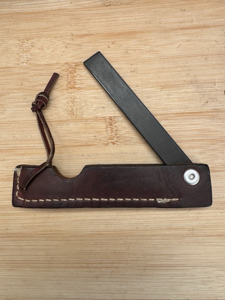 Vintage Ka-bar 5" Knife Sharpener W/ Chisel Tip & Leather Sheath