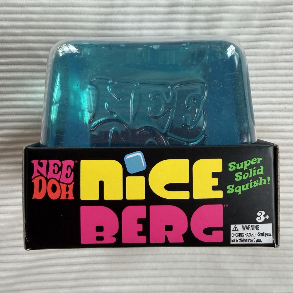 NeeDoh Nice Berg Blue XL Giant Nee Doh Niceberg Solid Squish Cube Ice Block