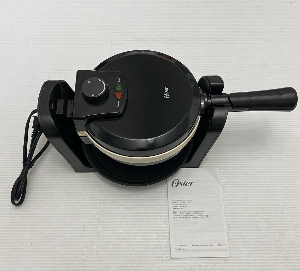Oster Flip Belgian Waffle Maker Temp Control  Non Stick Easy Clean W/ User Guide
