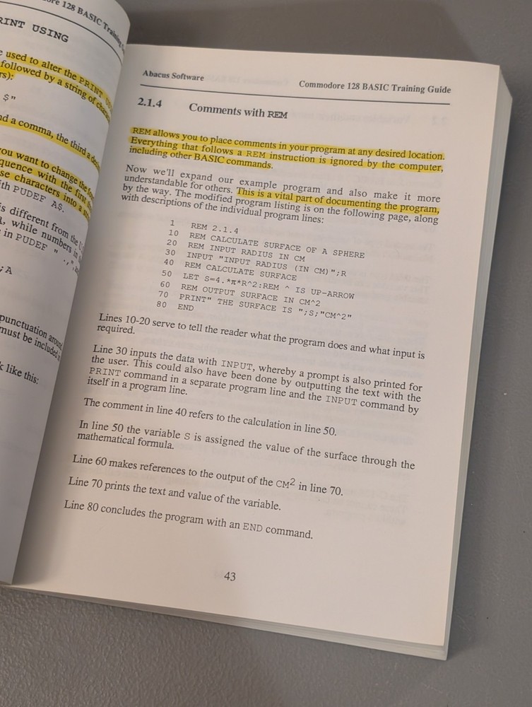 Commodore 128 Basic Training Guide (1986 Abacus C-128 #6) - *Read