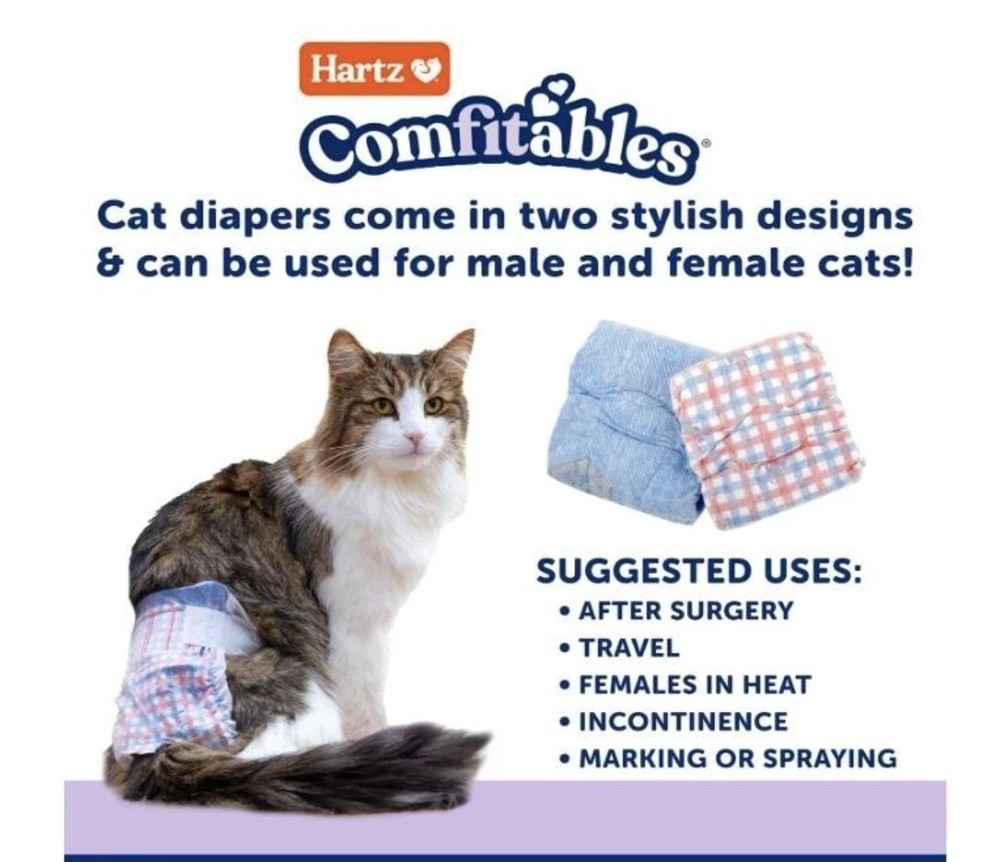 Hartz Comfitables Cat Diapers Extra Small, 16 Count, Comfortable & Secure Fit