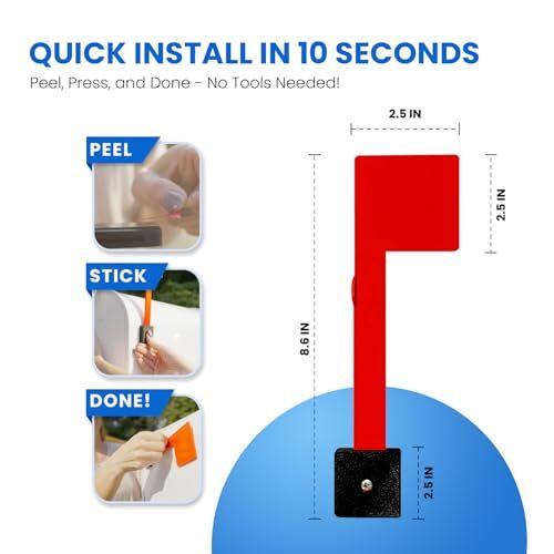 No Tools Needed Sturdy Mailbox Flag Replacement Post Mount Mailbox Flag (2PACK)