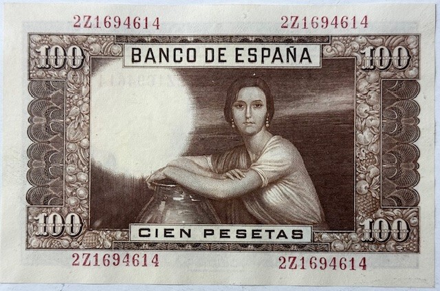 SPAIN - 100 Pesetas - 1953 - Pick-145 - Gem Crisp Uncirculated!