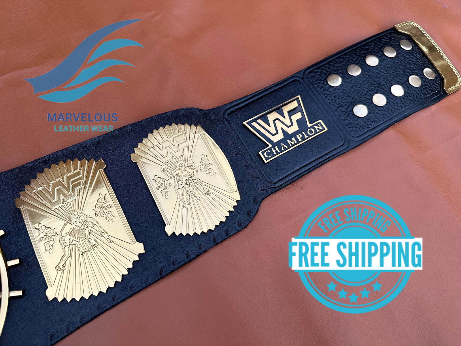 Winged Eagle Championship Wrestling Replica Title Belt 4MM Brass Adult size