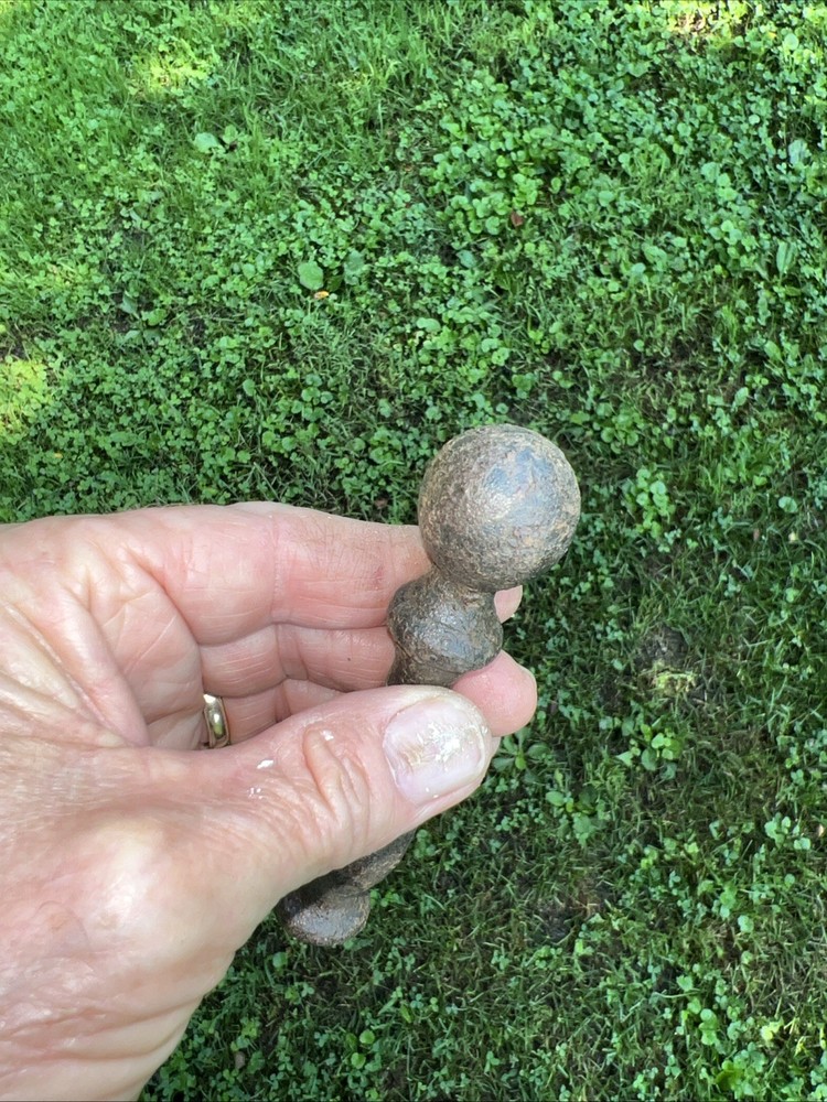 Old Cast Iron Fireplace Tool Handle Dig Up Pitted Brushed Up