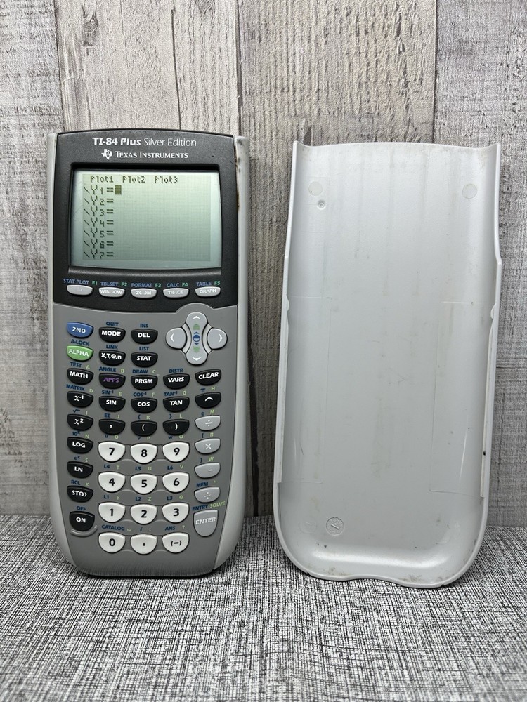 Texas Instruments TI-84 Plus Silver Edition Graph Calculator With Cover -Works-