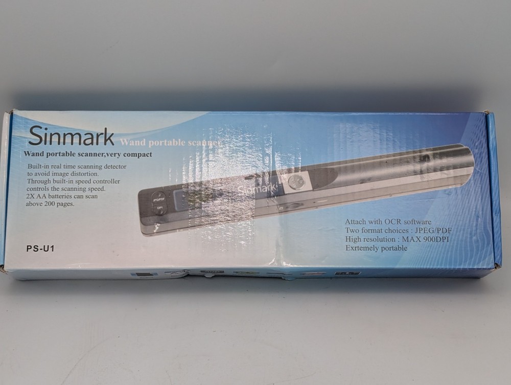 Sinmark Wand Portable Scanner Compact PS-U1 New * Open Box