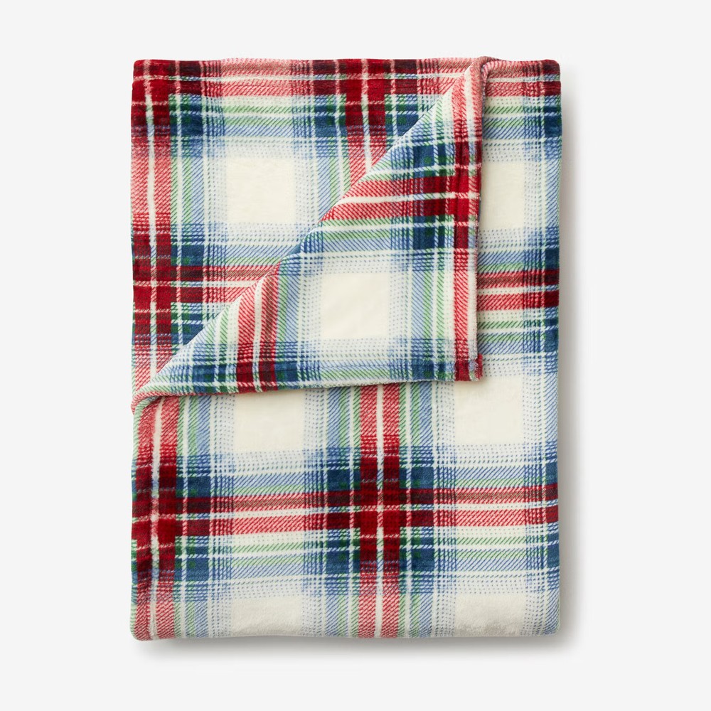 BrylaneHome BH Studio Microfleece Blanket - Twin, Plaid Multi