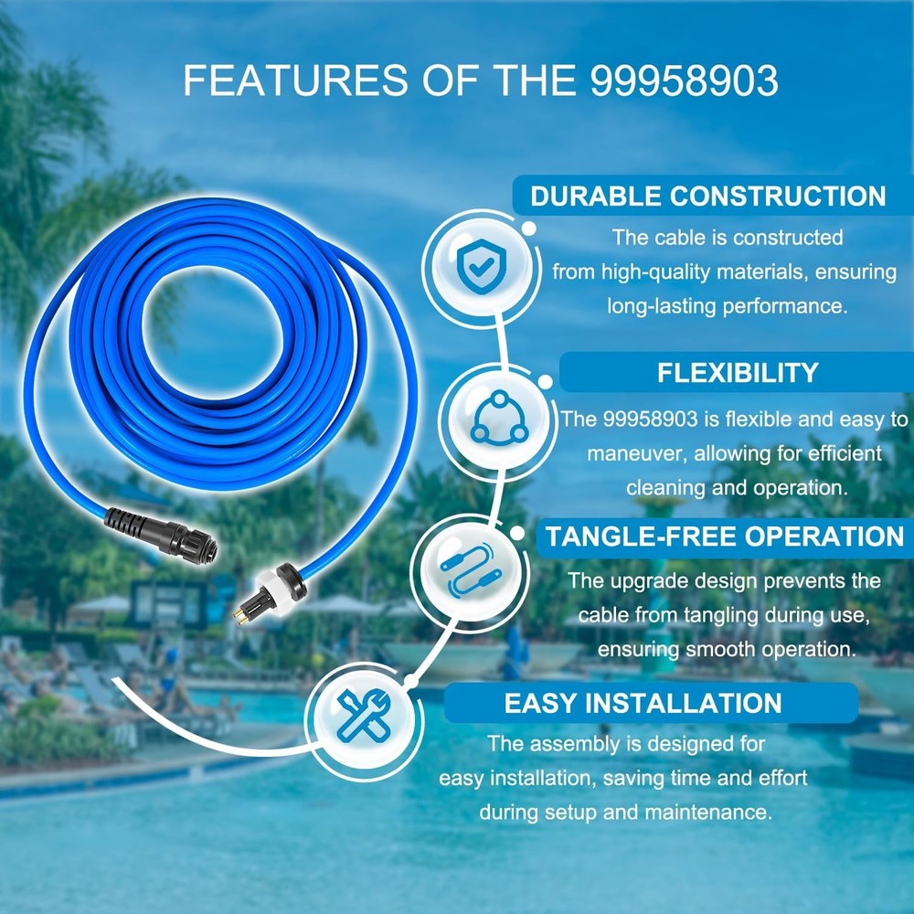 60 FT 99958903-DIY 2 Wire Cable Replacement for Dolphin Pool Cleaner Active 20
