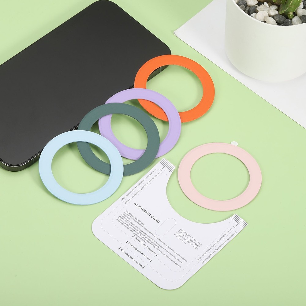 2Pcs Magnetic Sticker Ring Magnetic Adapter Ring Purple