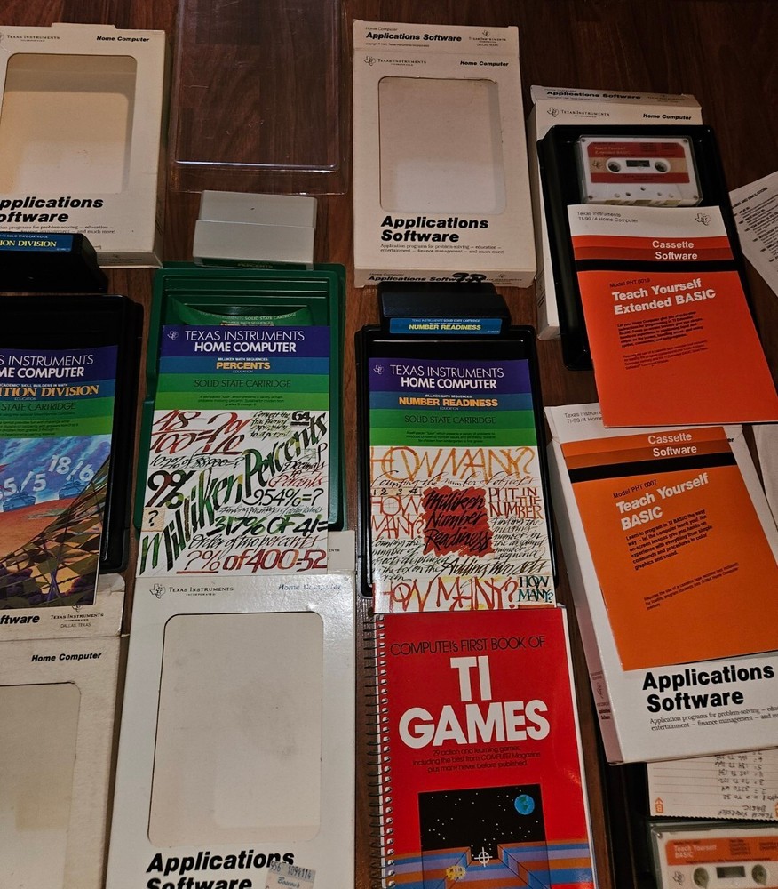 Texas Instruments TI 99/4a Computer BUNDLE w Huge Accessory / Software Lot MINT!