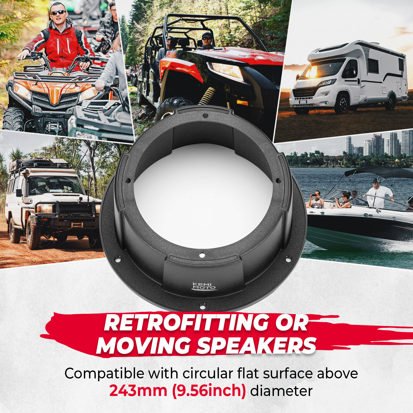 1 Pair 6.5'' Speaker Pods Enclosures Mount Overhead For UTV ATV Polaris Can Am