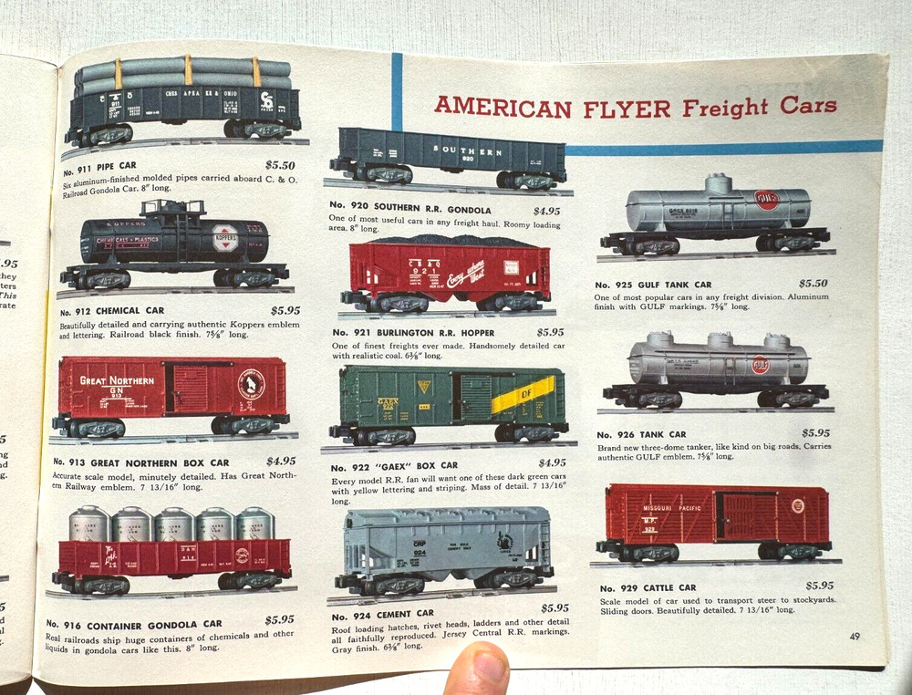 1956 Gilbert American Flyer Model Train Catalog- Nice! 50 Pages!