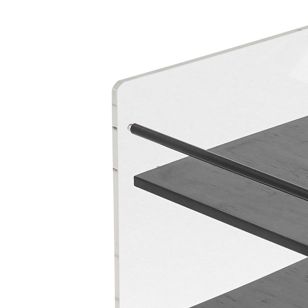 Acrylic End Table,Rectangle Side Table, Bamboo Acrylic Modern End Table