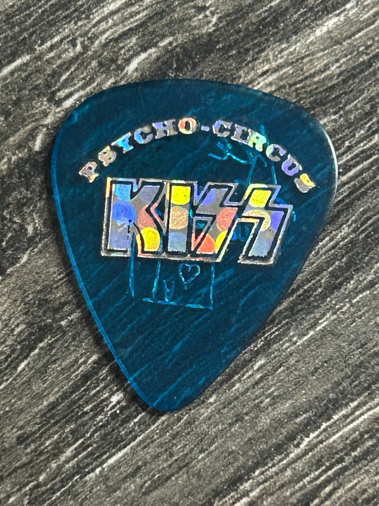 KISS Guitar Pick ACE FREHLEY Psycho Circus Tour Circle Prism Blue Vintage Kiss
