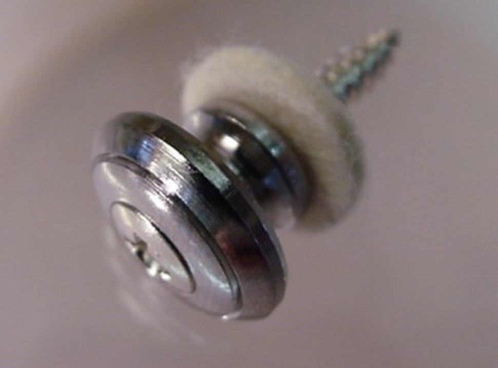 CHROME FELT-LINED GUITAR OR MANDOLIN STRAP PIN endpin
