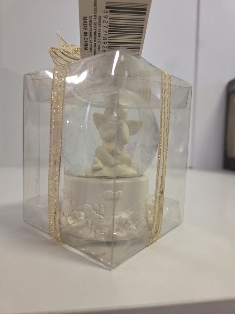 Vintage Cherub snow globe in gift box
