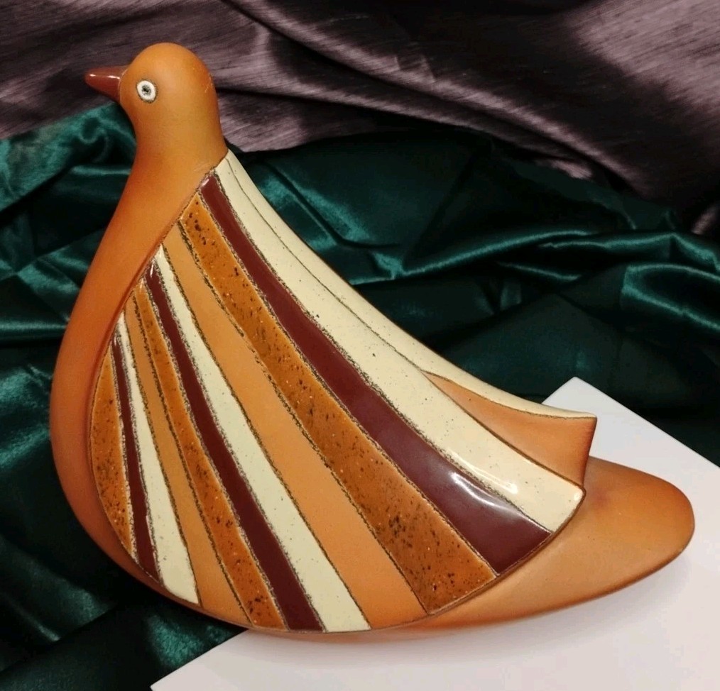 Vintage EDUARDO VEGA Modernist Red Clay 8 Dove Sculpture Pottery, Nice!