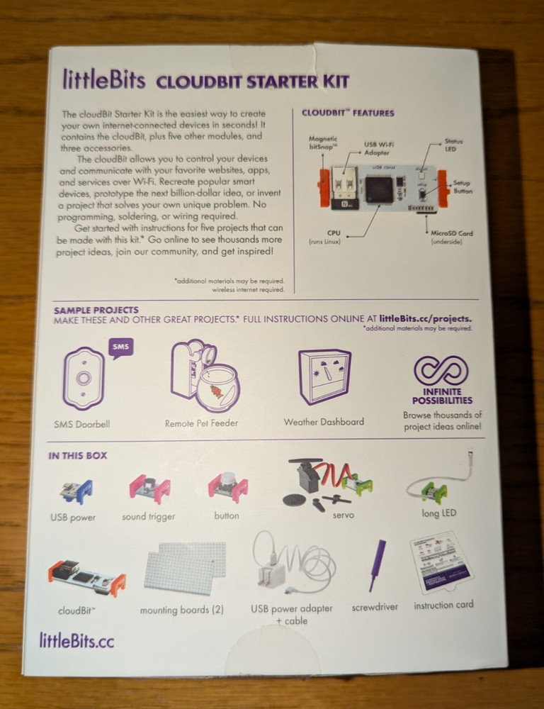 LittleBits CloudBit Starter Kit 6 Modules STEM Learning Circuitry Complete w/Box