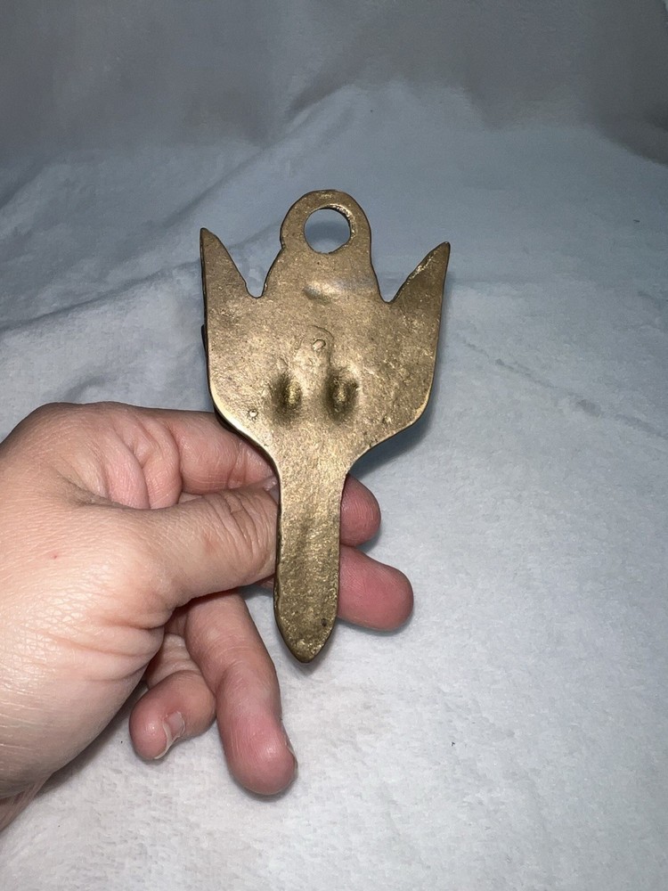 Vintage Heavy Solid Brass Flying Bird Wall Note Clip Spring Action 5oz Brass