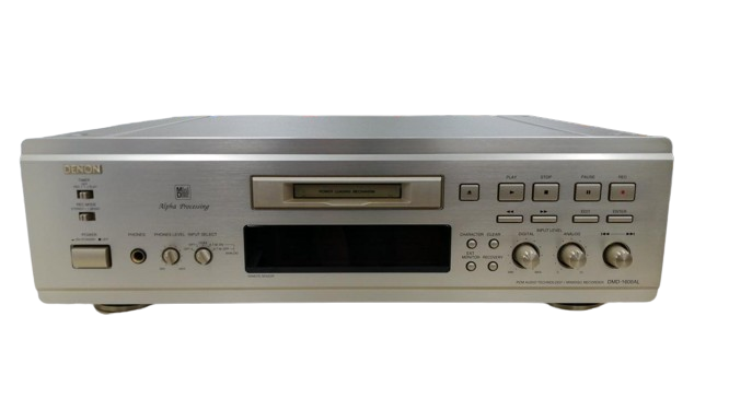 DENON DMD-1600AL Mini Disc MD Deck Recorder Silver Good