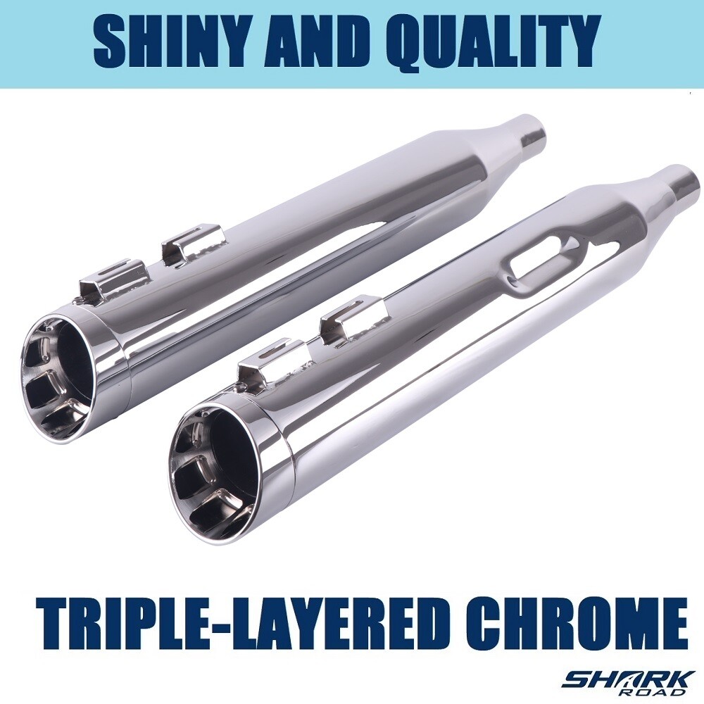 SHARKROAD 4.0 Slip Ons Mufflers For Harley Touring 95-16 Street Glide Exhaust