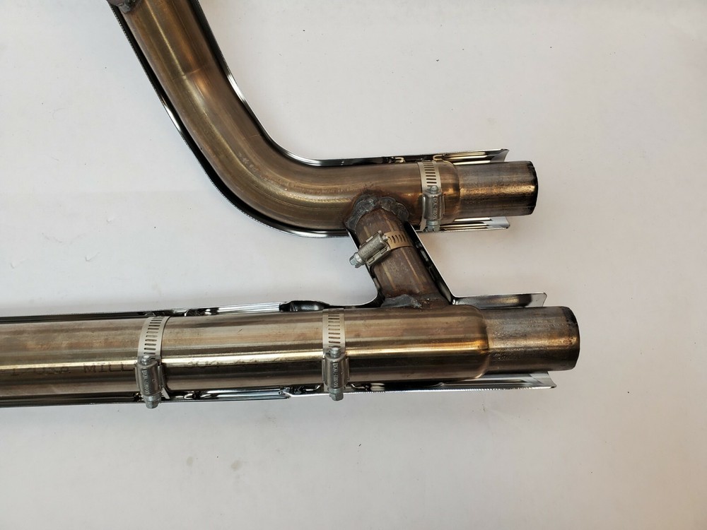 OEM 2018 UP HARLEY DAVIDSON FXBB HEADER PIPE WITH CHROME HEAT SHIELDS