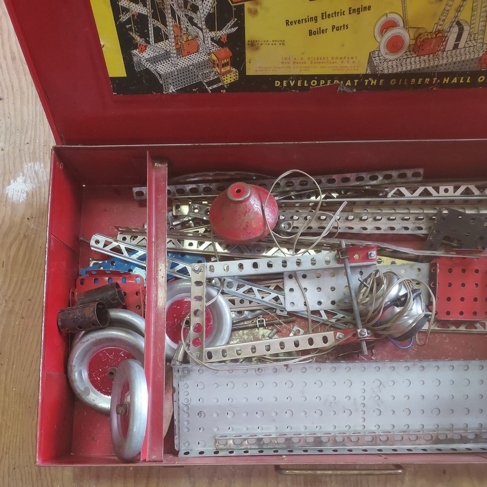Gilbert Erector Set, @1954, 7 1/2 Engineer's Ser not complete