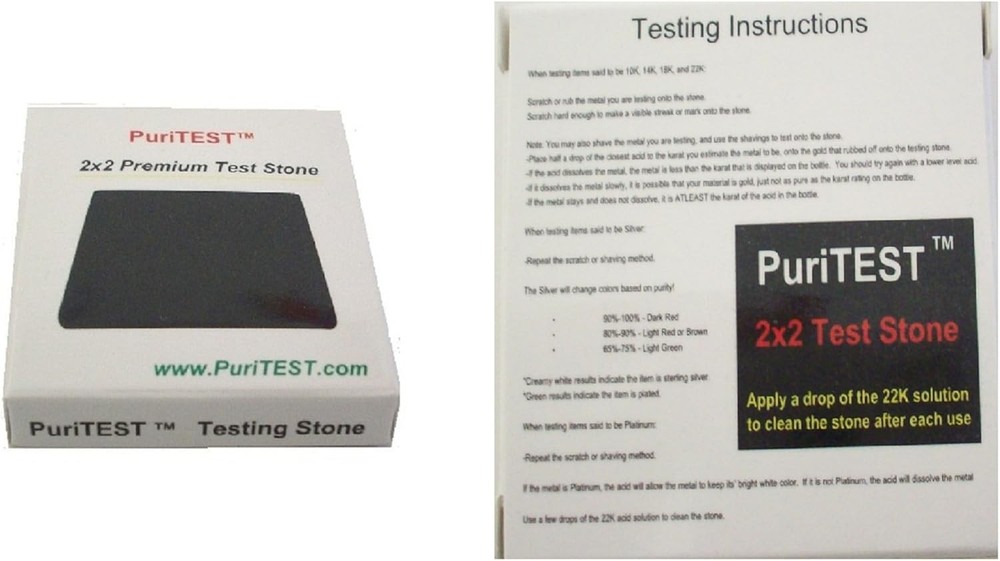 2 Acid Test Stones Gold Silver Platinum Testing Tools