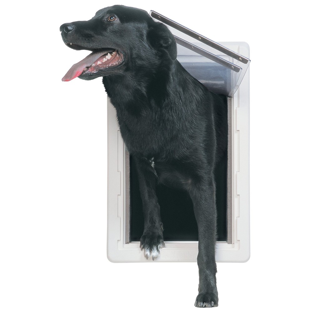 Extra Large Energy Efficient Dog Door With Adjustable Frame And Double Flap