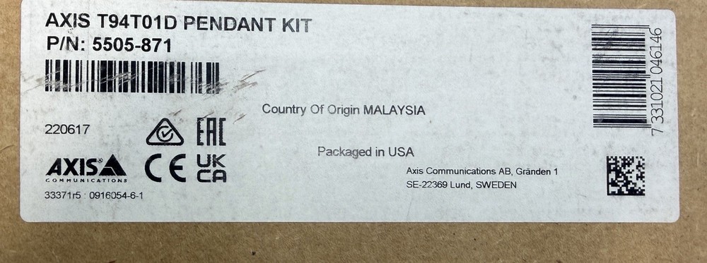 Axis Communications T94T01D 5505-871 Pendant Kit