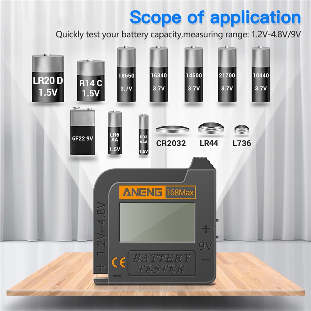 Battery Tester 9V AA AAA Button Cell Universal LCD Digital Display Battery Teste