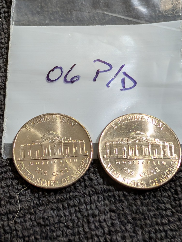 2006 P/D BU Jefferson Nickle set from OBW roll