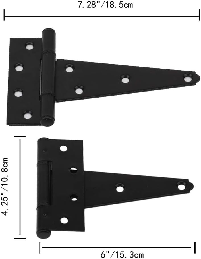 Wood Gate Hardware Set- Heavy Duty 6" Gate Tee Hinge,Pull Set Gate Hardware Kit