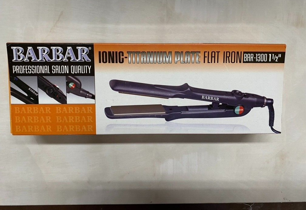 BARBAR PROFESSIONAL FLAT IRON, IONIC, TITANIUM PLATE IONIC BAR 1300 1 1/2 "