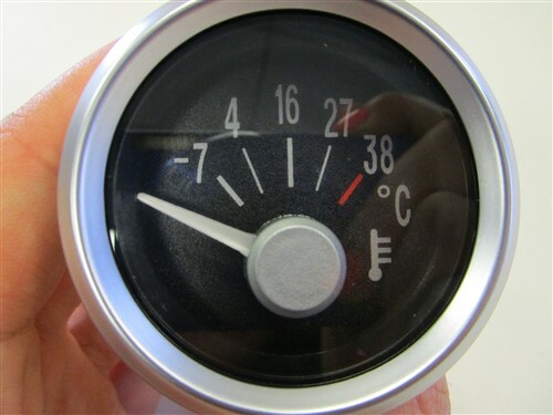 FARIA GP5901A TEMPERATURE GAUGE BLACK FACE / SILVER BEZEL BOAT