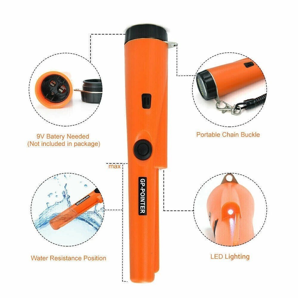 Waterproof HandHeld Metal Detector Pinpointer Sensitive Probe Tester Old Coins