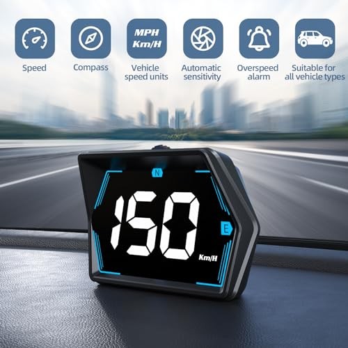 Digital Speedometer Car HUD Head Up Display MPH KM/H with Compass Automatic