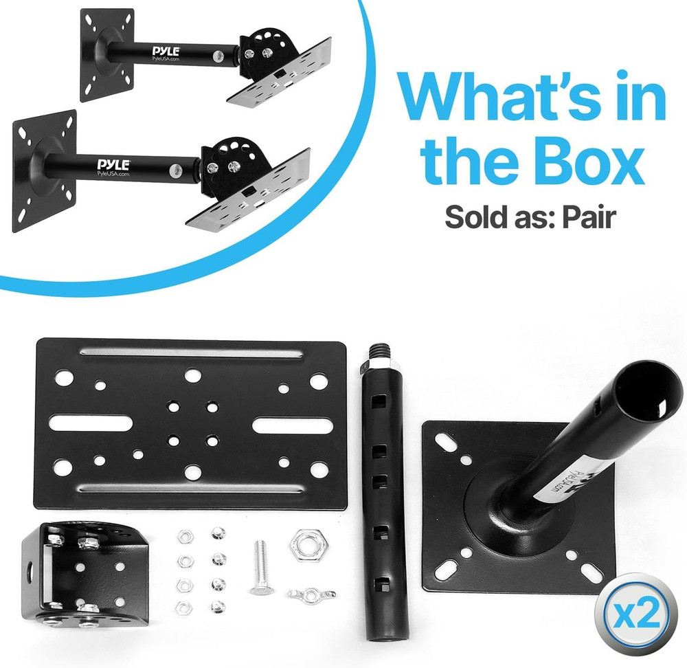 Universal Speaker Mounting Bracket - Ceiling & Wall Speaker Mount with Adjustabl